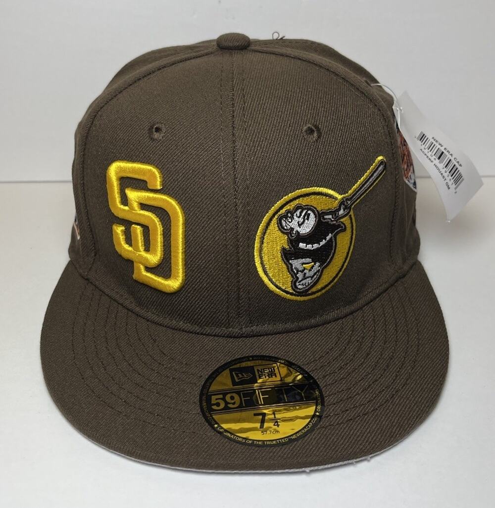 New Era 59FIFTY San Diego Padres Fitted Hat Size 7 1/4 Brown Grey Underbrim NWT